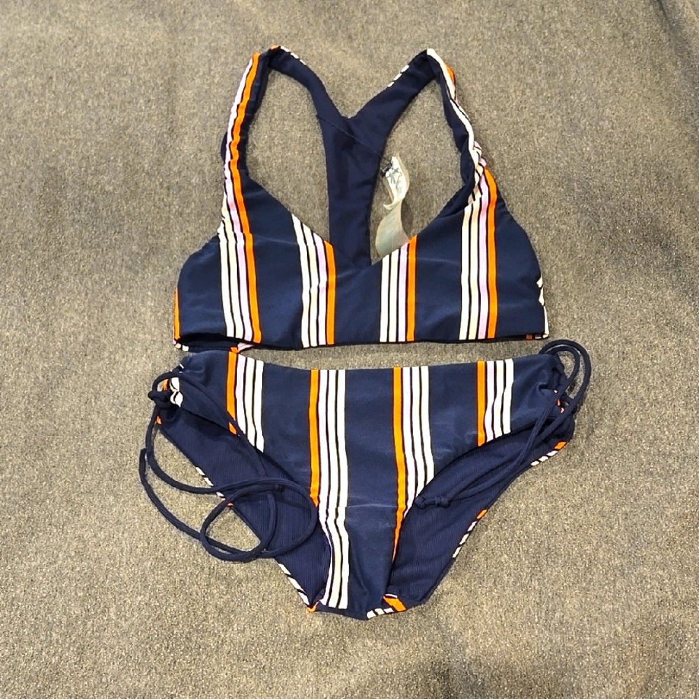 Striped Navy Bikini Set